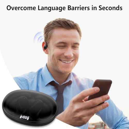 Translator Earbuds in Real Time,144 Languages Bluetooth Translator Device(Contains 70 Accents) and 8 Offline Language Translation,Two-Way Translator Earphones for Business Travel Learning