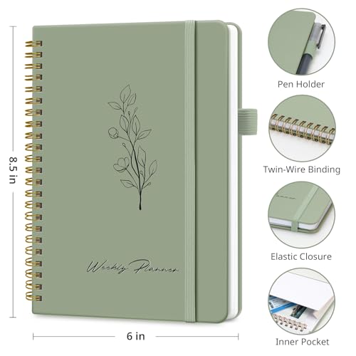 Taja Undated Weekly Planner with To Do List & Habit Tracker - A5 Green