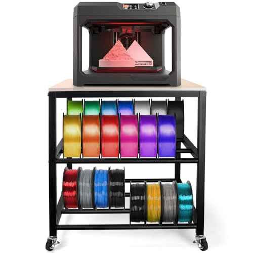 3D Printer Desk Table with Storage, Rolling Wheels ? Sturdy, Spacious Design for 3D Printers, Easy to Move for Home & Office Use