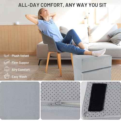 Ergonomic Under Desk Foot Rest & Stool for Work - 3D Adjustable Stackable Footrest w/Detachable Base, High-Density Support & Washable Cover for Office/Gaming/Travel (17¡¿11¡¿17in, Gray)