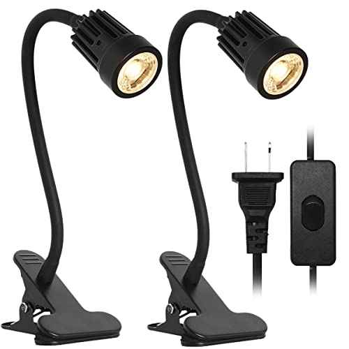 EAGLOD LED Clamp Clip on Light Desk Lamp, 3w Clip Bedside Lamp Clamp,360¡ÆFlexible Gooseneck Night Lights, Reading Lighting,Table Lamp for College Dorm,Home,Nail Art,Tattoo Lamp 2Pack