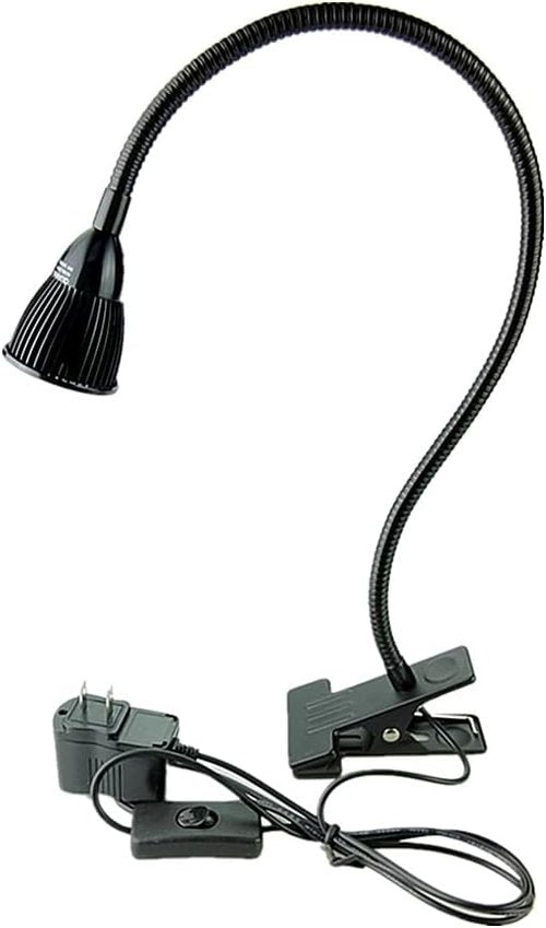 QUANS 5W Clip-On Gooseneck COB LED Desk Lamp - Adjustable Warm White Light | 19-Inch Black Design