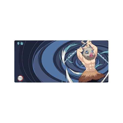 Demon Slayer Kimetsu No Yaiba Inosuke Gaming Mouse Pad, Computer Mouse Mat, Flat Stitched Edge, Non-Slip Rubber Base, Gamers & Office Use - Officially Licensed