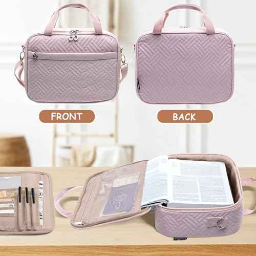 Large Bible Case for Women-Bible Covers-Bible Carrying Case-Book Bags and Totes for Women with Detachable Shoulder Strap, Bible Gift