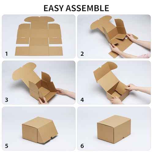 RLAVBL 12x9x6 Shipping Boxes Set of 15, Brown Corrugated Cardboard Mailer Box for Packing, Mailing, Business