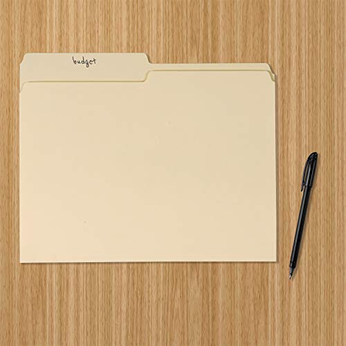 Amazon Basics Manila File Folders Letter Size 8.5x11 36-Pack with 1/2 Tab - Left & Right