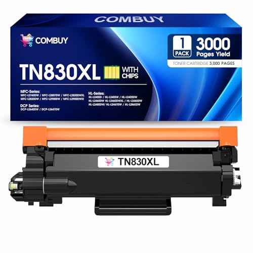 TN830XL Toner Cartridge Replacement for Brother TN830XL TN830 TN-830 TN830 XL TN-830XL Work with Brother HL-L2460DW DCP-L2640dw HL-L2405w HL-L2400D HL-L2480DW MFC-L2820DW Printer (1 Black)