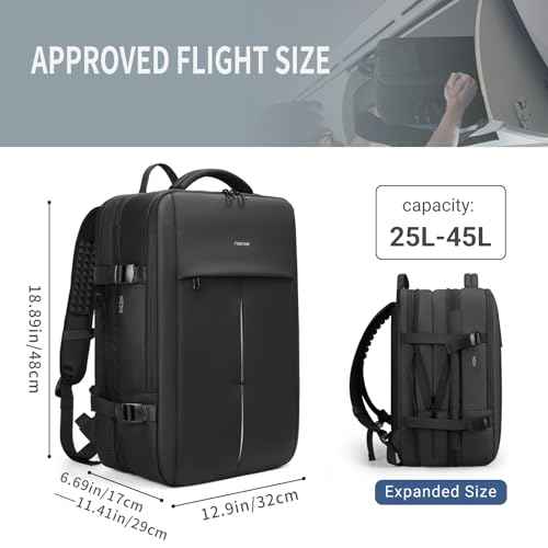 reeyee Travel Backpack Business for Men Carry On Backpack Large 45L Travel Bag Water-resistant Laptop Backpack Weekender Bag Fits 17.3 lnch Laptop