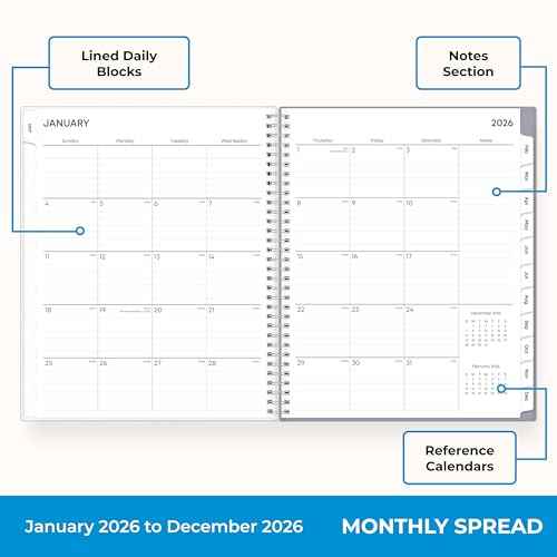Blue Sky 2026 Weekly and Monthly Planner Calendar, January 2026 - December 2026, 8.5" x 11", Flexible Cover, Laminated Tabs, Durable Twin Wire Binding, Storage Pocket, Rue Du Flore