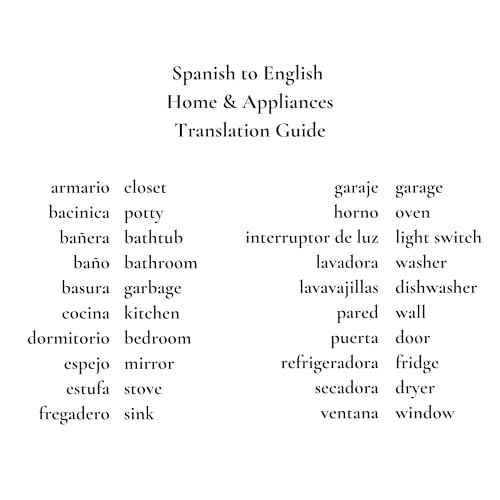 Spanish Language Learning Stickers | Teach Children Spanish | Language Sight Words | Home and Appliance