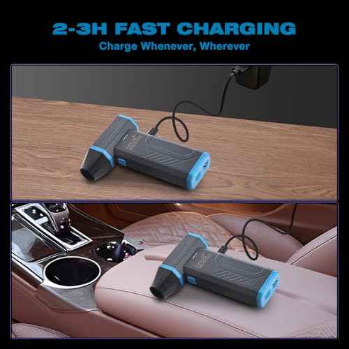 Compressed Air Duster, Hausmeister Airflex Mini - 120,000 RPM Electric Air Duster, Reusable Cordless Blower Replaces Canned Air for Keyboard, PC, Car, Electronics Cleaning
