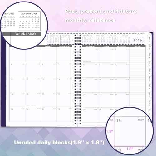 2026 Monthly Planner - Monthly Planner/Calendar 2026, JAN. 2026 - DEC. 2026, 9'' x 11'', 2026 Planners with12-Months, Month Tabs - Purple