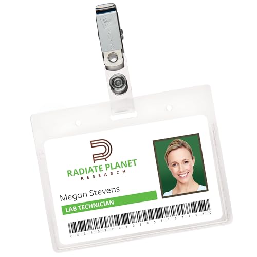 Avery Heavy Duty Badge Holders, 2.25" x 3.5", 50 Horizontal Name Badge Holders with Clips (2921)