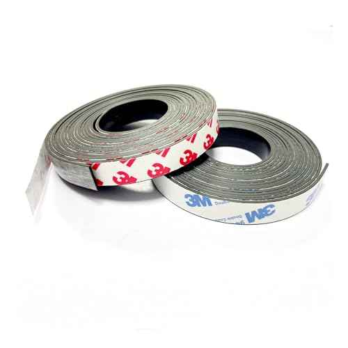 2 Rolls Magnetic Tapes, Flexible Magnet Strips with 3M Adhesive Backing, 10 Feet x 0.5"W Each Roll for DIY, Crafting, and Organizational Projects.