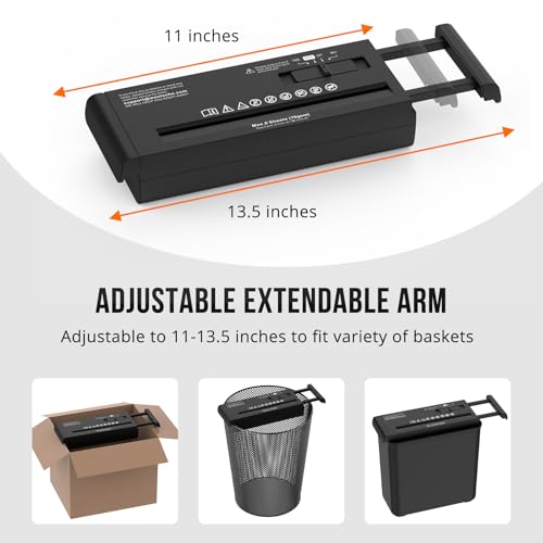 Suntiko 6-Sheet Strip Cut Paper Shredder Portable Black 11.69 x 4.29 x 2.28 inches