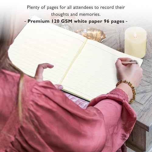 In Loving Memory Funeral Guest Book - 192 Pages with Gold Gilt Pages & Storage Box - Hardcover Memorial Book with 2304 Message Lines & Keepsake Pocket - For Funeral Services (Black, 8.9¡±x6.7")