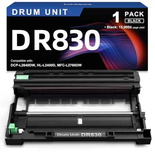 DR830 Drum Unit Compatible Replacement for Brother DR830 DR-830 Drum Unit for Brother DCP-L2640DW HL-L2400D HL-L2405W HL-L2460DW HL-L2480DW MFC-L2820DW XL MFC-L2900DW Printer 1 Pack - NOT Toner