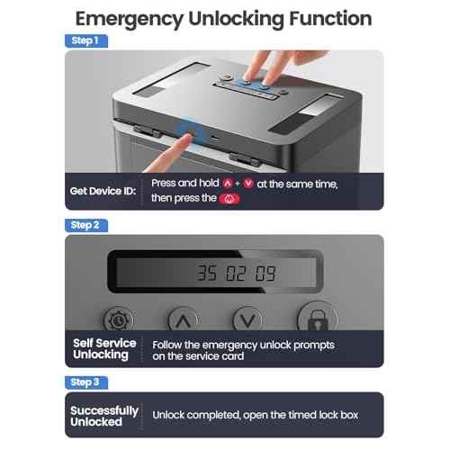 Metal Time Lock Box with Emergency Unlocking, Phone Timed Locked Box with Timer, Timed Locking Container, Audio Prompt, Self-Discipline Gift, 365 Days Max for Cellphone/Medication