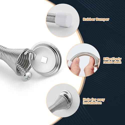 Ravinte Door Stoppers, 48 Pack Satin Nickel Spring Stops With Rubber Bumper for Bottom of Door