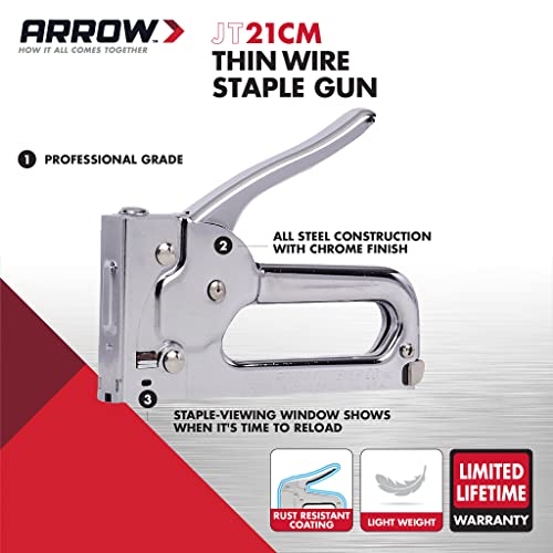 Arrow JT21CM Professional Light Duty Staple Gun for Upholstery,
