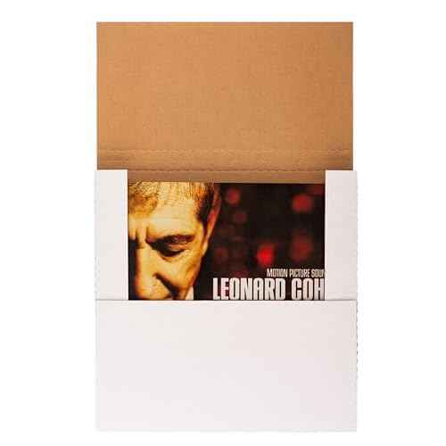Vinyl Record Mailers, 12.8"L x 12.8"W x 1"D Corrugated Cardboard Album Shipping Boxes for Mailing Packaging Moving Storage, with Fragile Stickers, White, 15 Pack