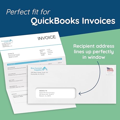 Blue Summit Supplies #10 Left Window Security Envelopes 500 Pack Gummed Tint