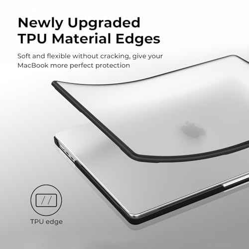BlueSwan Anti-Cracking Hard Shell Case Compatible with MacBook Air 13 inch M4 M3 M2 2025 2024-2022 A3240 A3113 A2681, Soft TPU Bumper PC Base for Air 13.6 inch, Frosted Clear