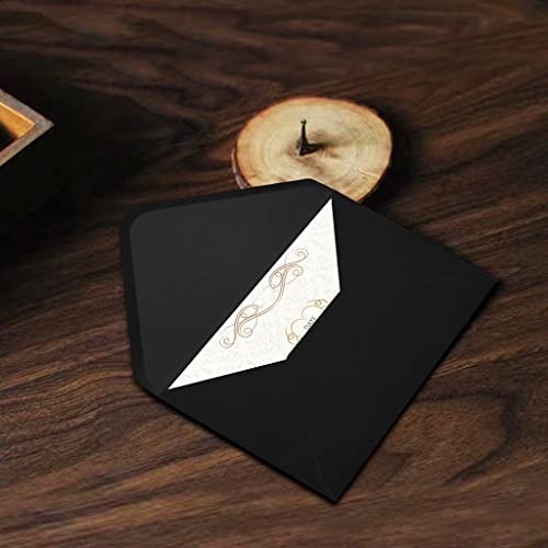 Black 5x7 Envelopes with V-Flap - 50 Pack for Invitations & Photos