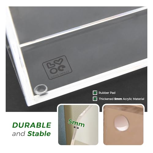 Lovemolly B5 4-Section Acrylic Magazine File Holder - Clear Desk Organizer, Vertical Document Sorter for Office & Home, 7.09x8.07x6.3 in