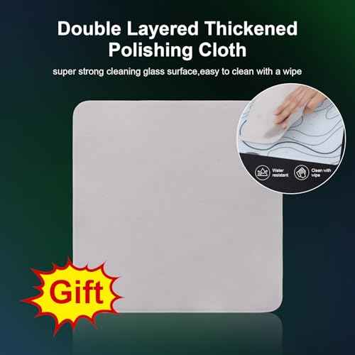 DAWNTREES Glass Gaming Mouse Pad,Accurate and Fast Mouse Tracking,Tempered Glass,Anti-Slip Rubber Base,Large Mouse Mat for Office & Home,XXL 19.69"x15.75" White Topographic