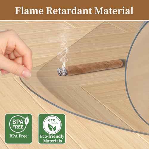 Office Chair Mat for Hardwood Floor, 48" X 60" Desk Chair Mat for Hard Floors, PVC Clear Floor Protector for Home and Office Floor Mat - Can't be Used on Carpet