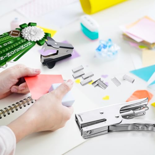 Fullhawl Silver Stapler Set with 1000 Staples & Remover | Heavy-Duty Office Desktop