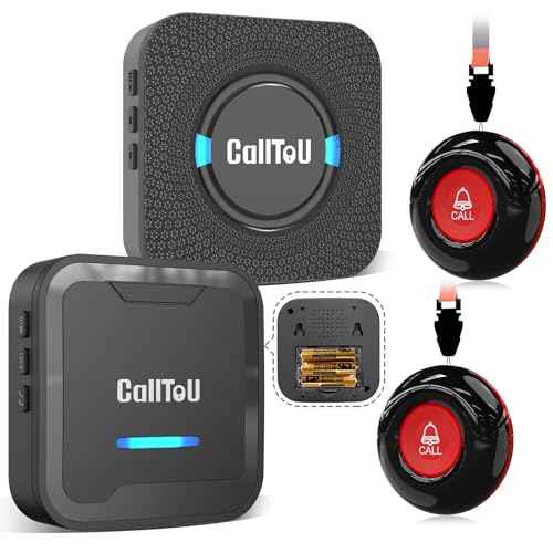 CallToU Wireless Caregiver Pager System ? 2 Receivers & 2 Call Buttons for Elderly at Home ? 500FT Range SOS Call Bell for Seniors, Patients, Disabled ? Easy to Use & Expandable