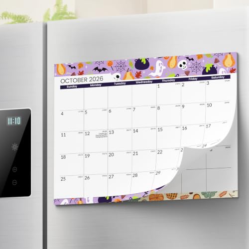 SUNEE 18-Month Magnetic Refrigerator Calendar 2026-2028 Seasonal 11x8.5" Oct-Mar