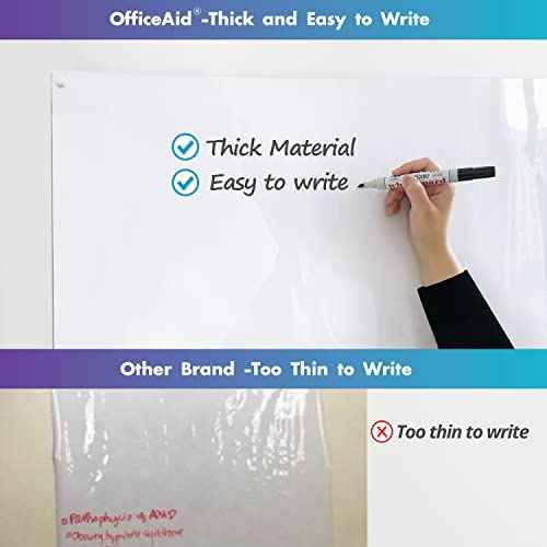 Flexible Large Dry Erase White Board Roll, 41x48 Inch Jumbo Sticky Blank Laminated Whiteboard Paper, Big Erasable Adhesive Wall Poster Sheet for Office,Classroom