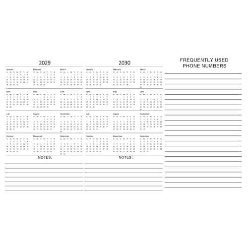 5 Year Calendar Planner Blue
