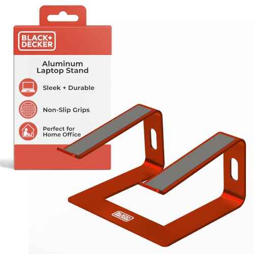 BLACK+DECKER Laptop Stand for Computer Desk, Ergonomic Laptop Stand for Desk, Lap top Riser Compatible with MacBook Notebook, Lap top Holder, Durable Aluminum Computer Riser Accessories, Coral Rose