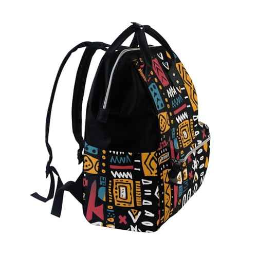 ALAZA African Ethinic Geometric Print Laptop Backpack Anti Theft Purse Backpack for Women Men,15.6 inch Doctor Bag College Backpacks Travel Casual Daypack