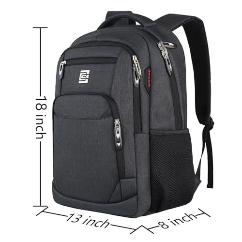 Volher 15.6 Inch Black Business Travel Laptop Backpack Anti Theft Slim Bag