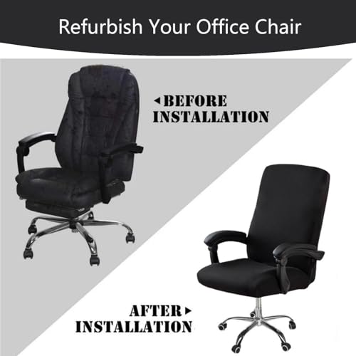 DVLOL Large Chair Cover for Office Desk (Black, No Armrests) – Anti-Dust Protector