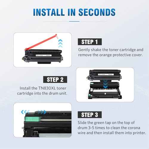 TN830XL Toner Cartridge Compatible Replacement for Brother DCP L2640DW L2647DW HL L2420DW L2460DW L2460DWXL L2465DW L2480DW L2865DW MFC L2820DW L2900DWXL L2980DW (2 Black)