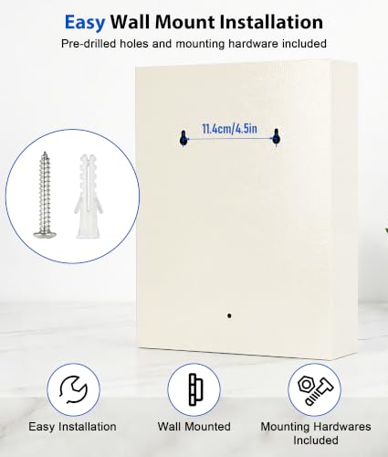 KYODOLED 40-Key Lock Box with Resettable 3-Digit Combination (White-01) Wall Mount