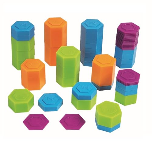 EAI Education Metric Weights Set of 54 - Plastic Stackable Weights for Education
