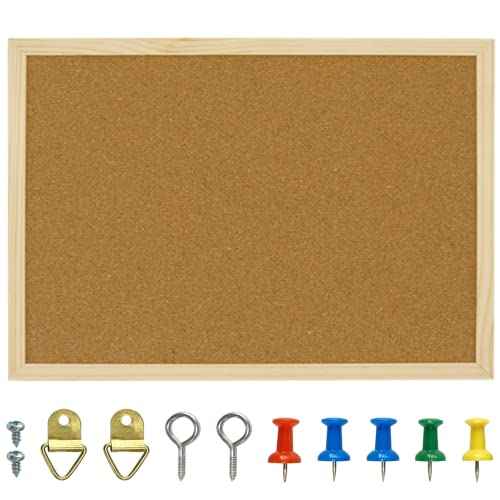 OWLKELA 17.7 X 13.3 Inch Cork Board Bulletin Board, Wall-Mounted Presentation, Message Notice Pin Board, Perfect for Office & Home Decor, School, Cubicle