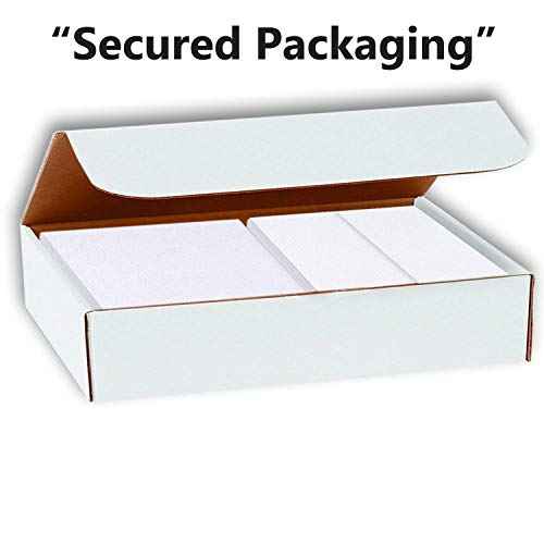 Hamilco White Linen Cards and Envelopes - Flat 5" x 7" Cardstock Paper 80lb Cover 100 Pack