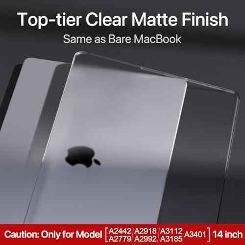 for MacBook Pro 14 inch Case M5 M4 2025 2024 2023 2021 M3 M2 M1 Pro/Max [Same as Bare-MacBook] Protective Hard Shell + Laptop Keyboard Cover - Clear