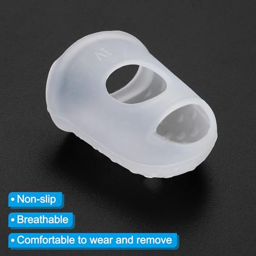 PATIKIL 0.91 Inch Clear Silicone Finger Tips 30 Pack - Thimbles for Guitar Sewing Office