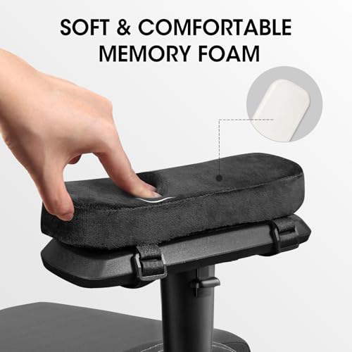 ZNCMRR 2 Pack Office Chair Armrest Pads Covers with Memory Foam (Black)