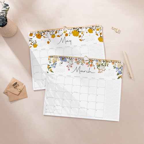 2026 Calendar, Cabbrix Wall Calendar 2026, 12 Months Calendar Runs From January 2026 - December 2026, 15" x 12", Twin-Wire Binding, Hanging Hook, Floral Design