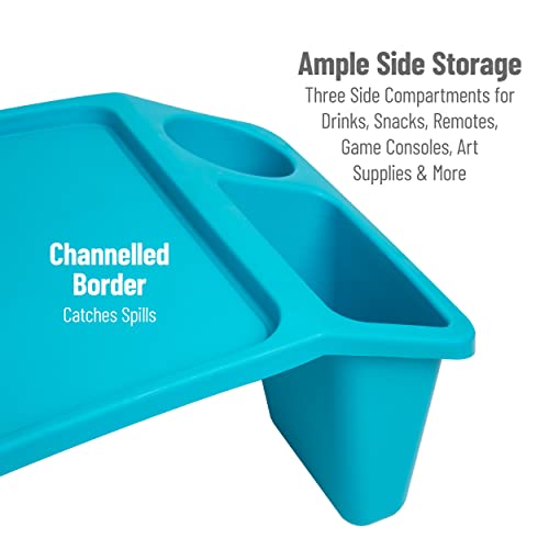 Kids Blue Plastic Lap Desk Set with Side Storage, Pack of 2